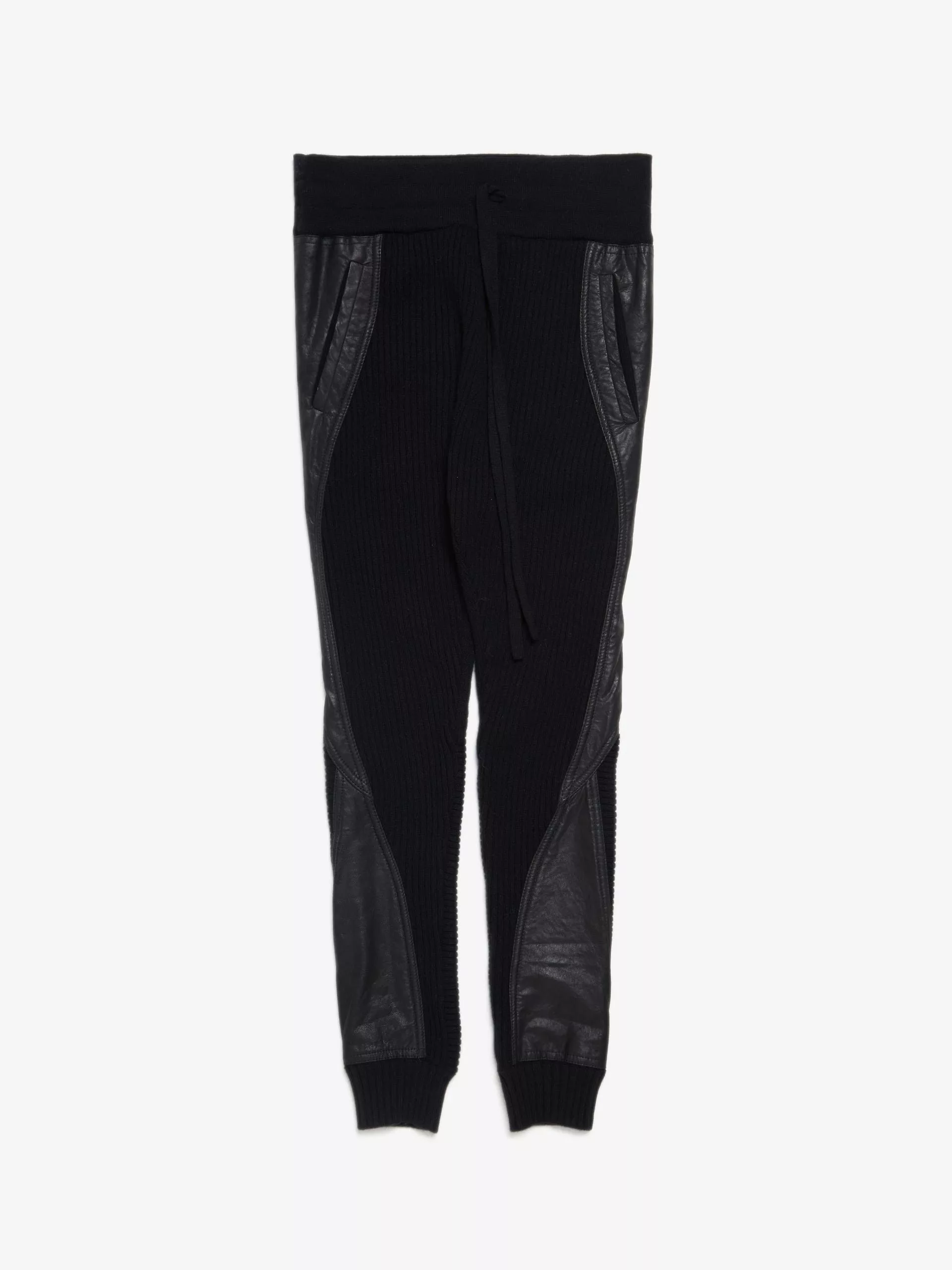 Haider Ackermann Casual Pants Haider Ackermann Black Leather Inserts woolen Pants