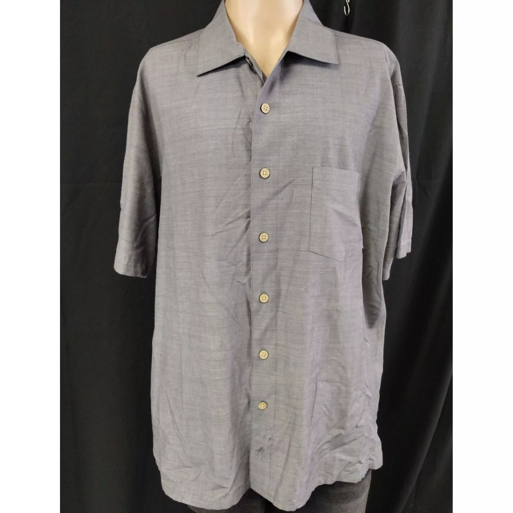 Batik Bay Shirts Button Ups Batik Bay Men's Grey Shirt/Button Up Size XL SKU 3382 Gray
