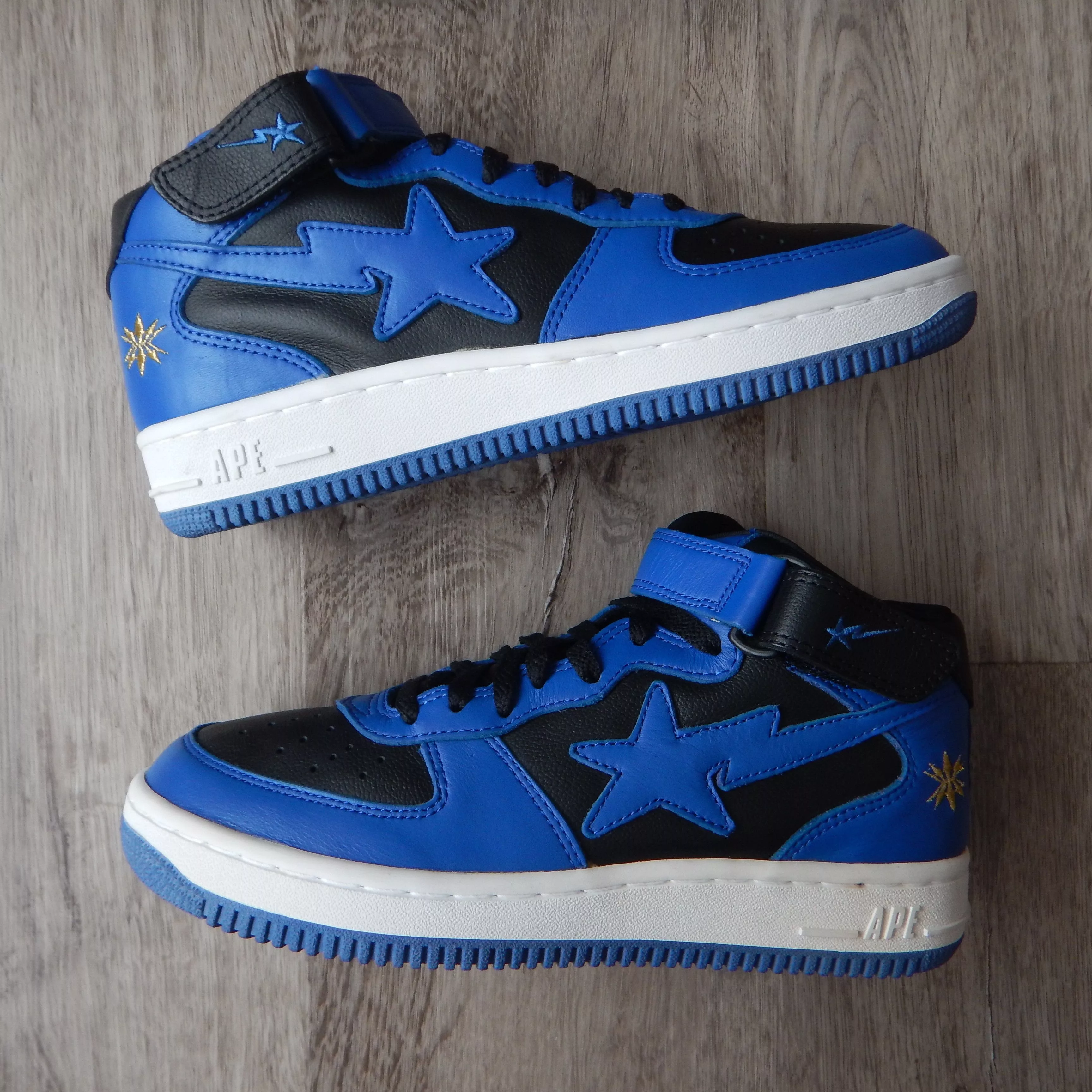 Bape Hi Top Sneakers 2001 Bape x DEVILOCK FS-002 Royal/Black Bapesta Mid Top Blue