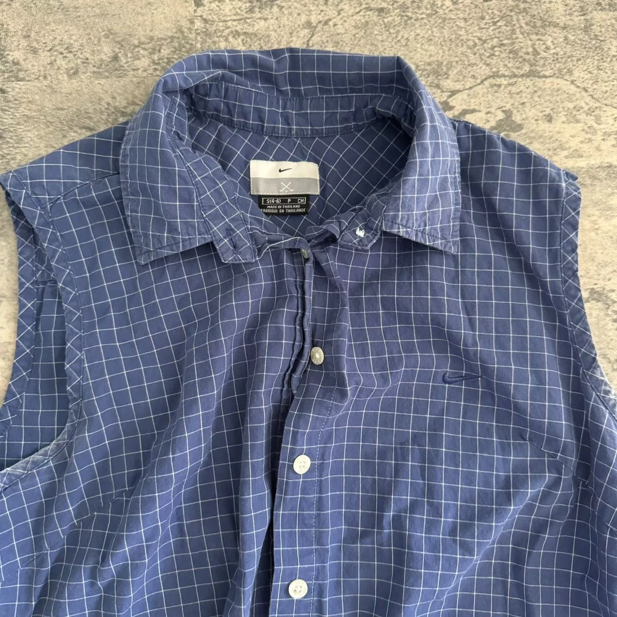 Nike Button Ups Vintage golf, Nike shirt Blue