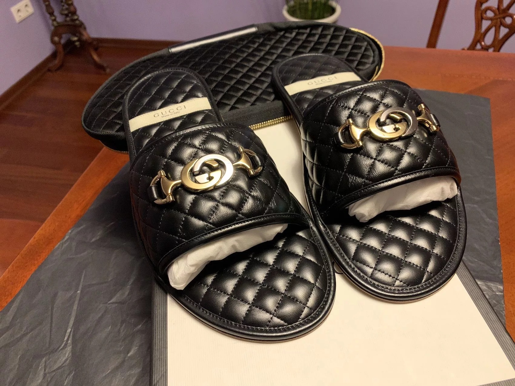 Gucci Sandals Gucci FW'19 Slides Interlocking G Horsebit Black