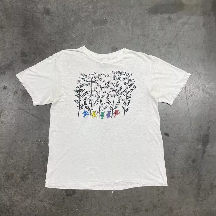 Grateful Dead Short Sleeve T Shirts Grateful Dead × Hanes × Vintage Vintage Grateful Dead Bears Tshirt 90s White