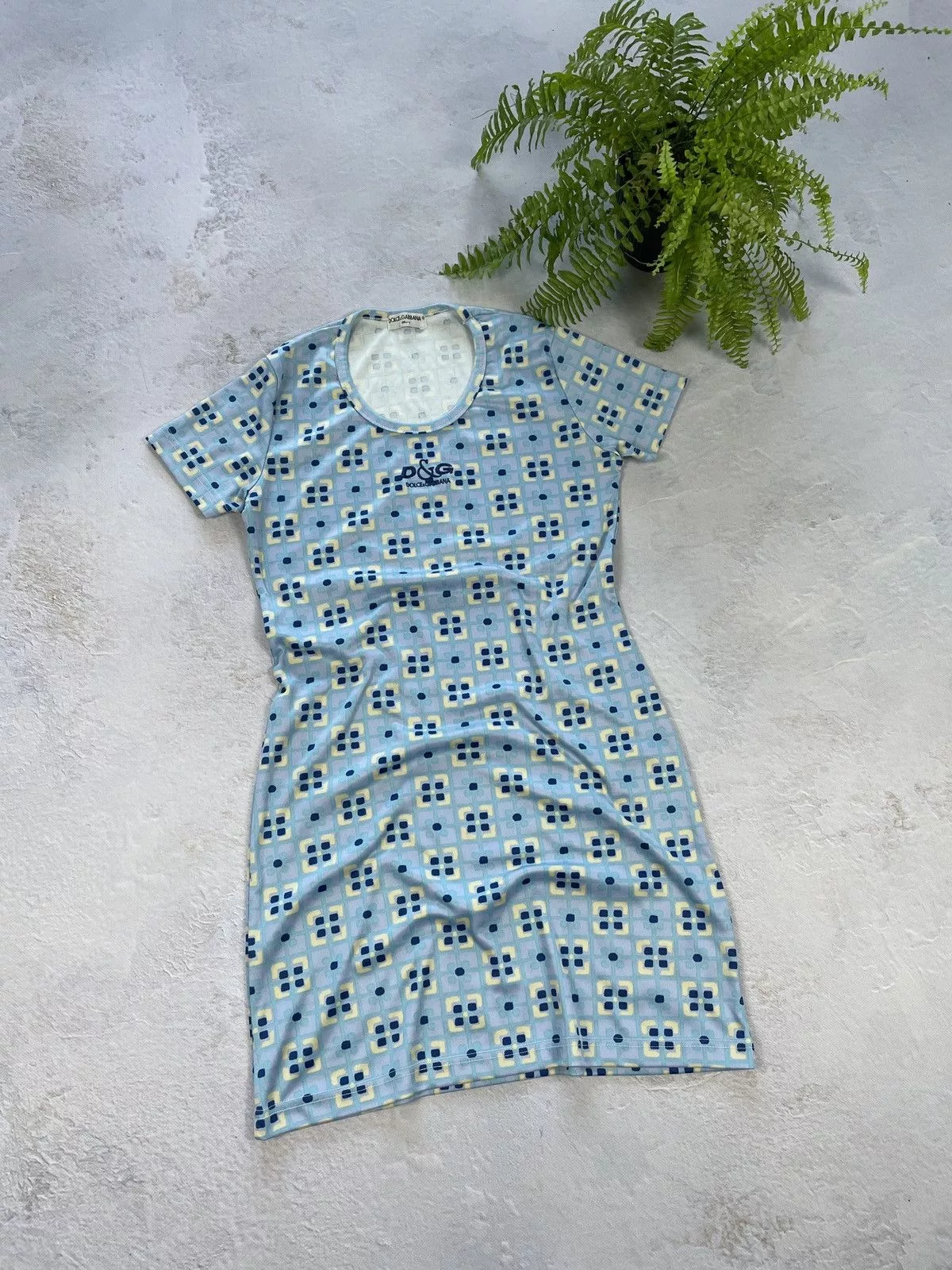 Dolce & Gabbana Midi Dresses Dolce & Gabbana Mare Dress Big Logo Vintage Blue Avant-Garde