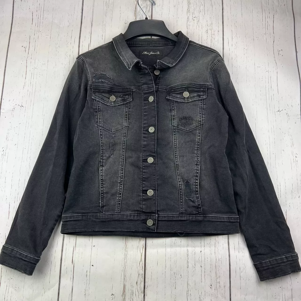 Mavi Denim Jackets Mavi Small Classic Fit Stretchable Denim Jeans Jacket Women Black