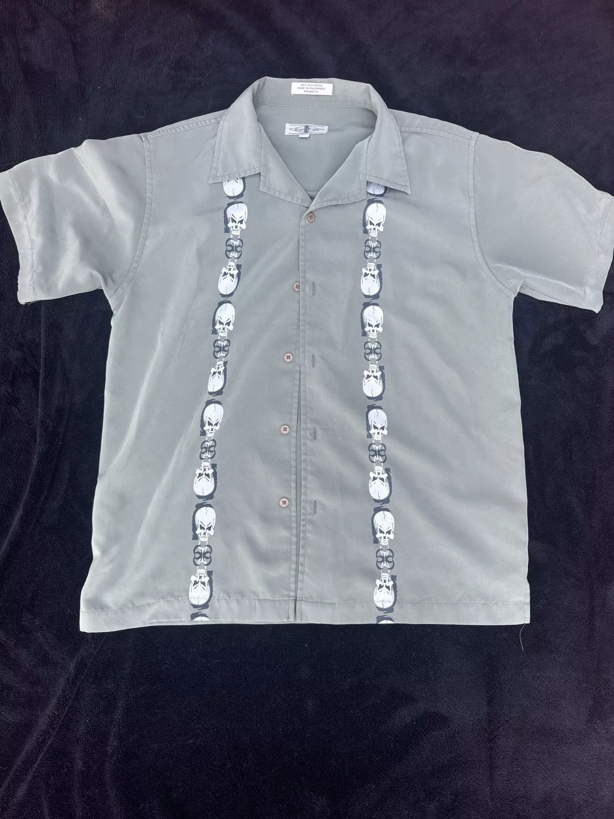 Eighty Eight Shirts Button Ups Eighty Eight × Vintage Skull Link Button Up Green