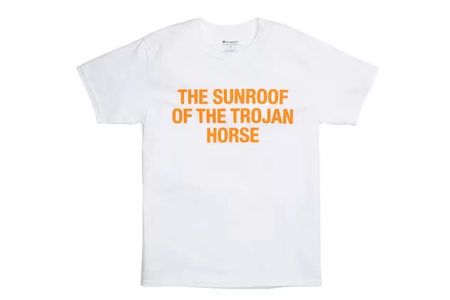 Virgil Abloh Short Sleeve T Shirts Virgil Abloh Brooklyn Museum Sunroof Trojan Horse T-shirt White