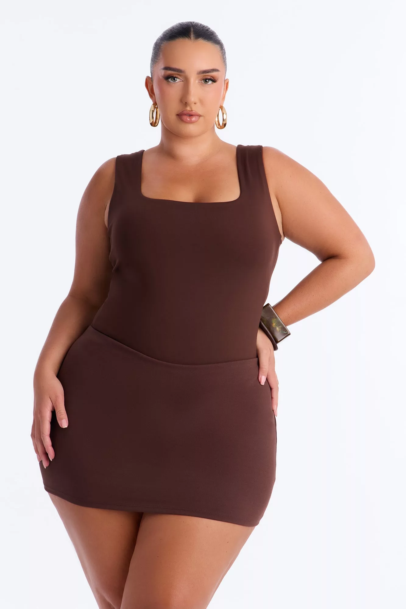 Adriana Smooth Fit Bodysuit - Brown