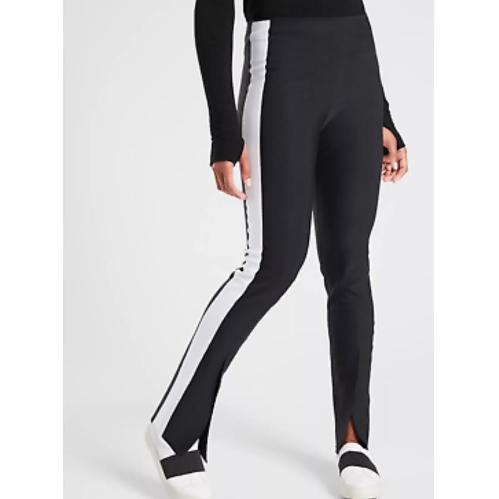Athleta Pants Like new! ATHLETA Interstellar Colorblock Tight Size 8 Black