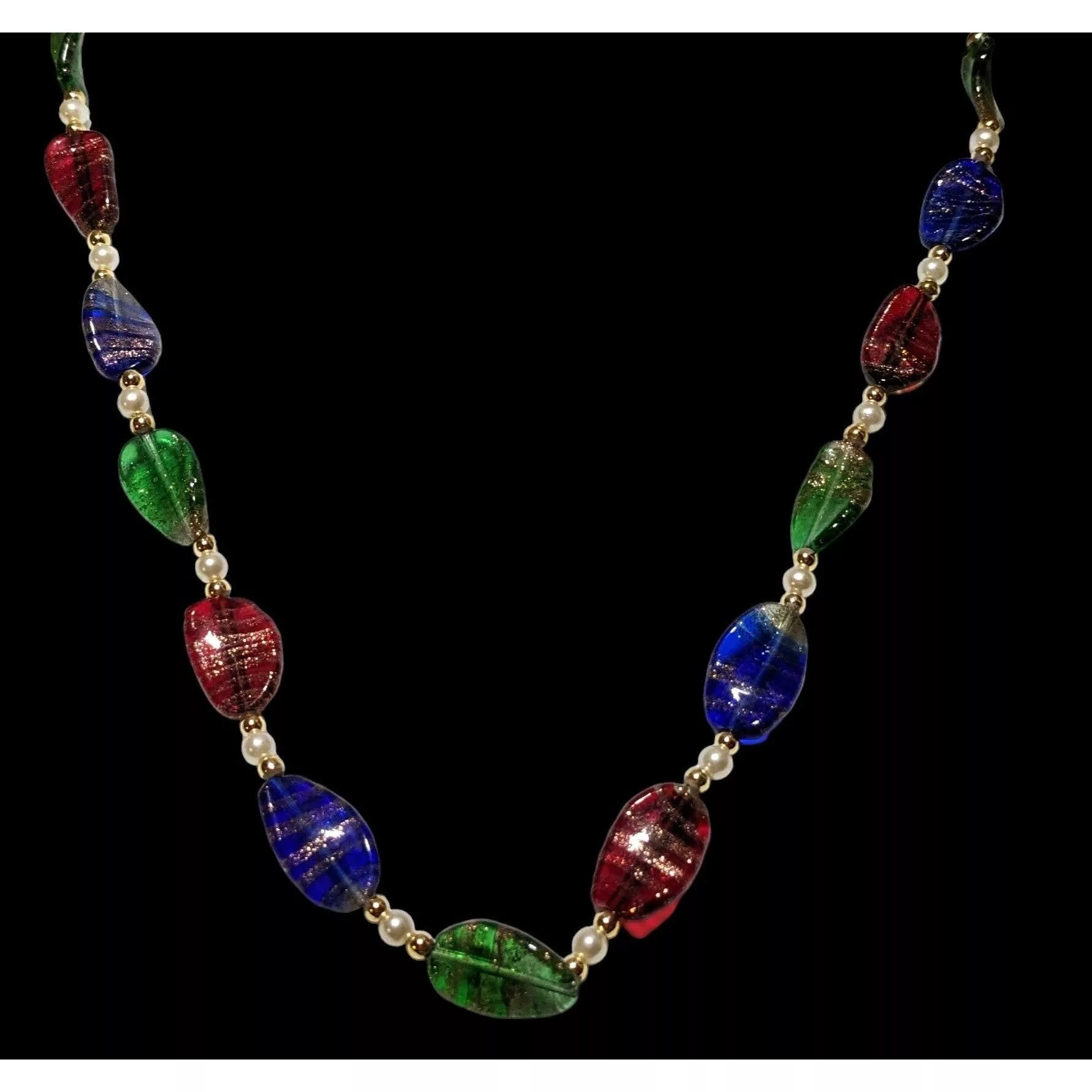 Other Necklaces Other Rainbow Glitter Glass Necklace Multi