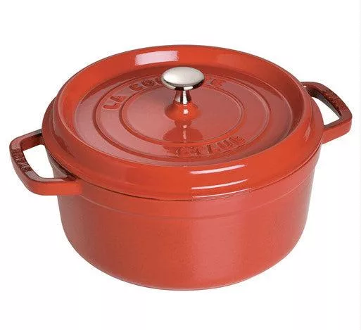 Staub 4 QT Round Cocotte Cherry