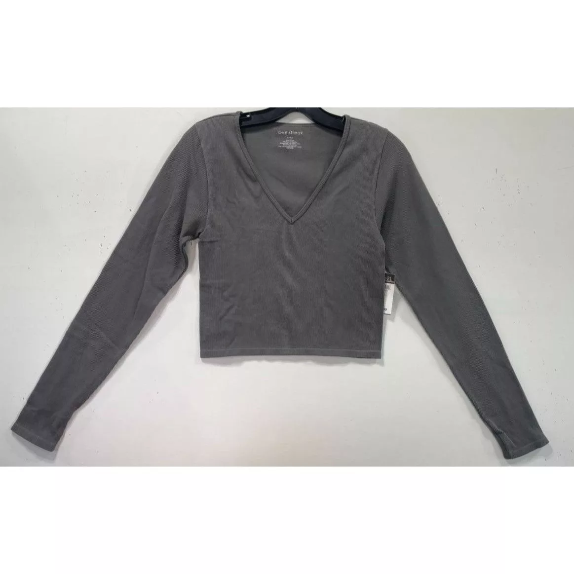 Other Long Sleeve T Shirts Other Love Streak - Women's V-Neck Long Sleeve Stretch Casual T-Sh Gray