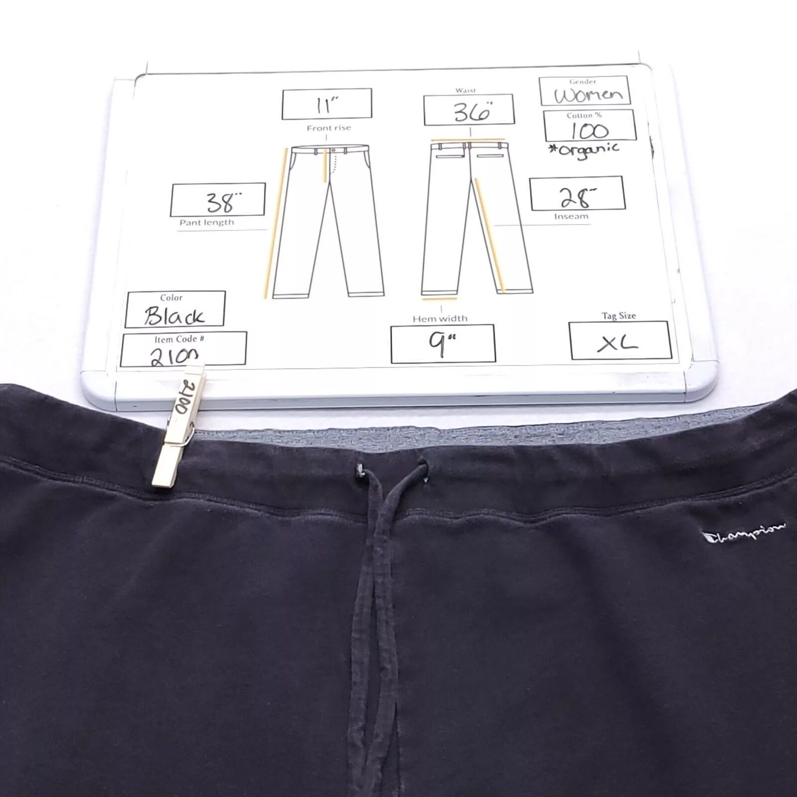 Champion Pants Champion Drawstring Athletic Pants Womens Size XL Black