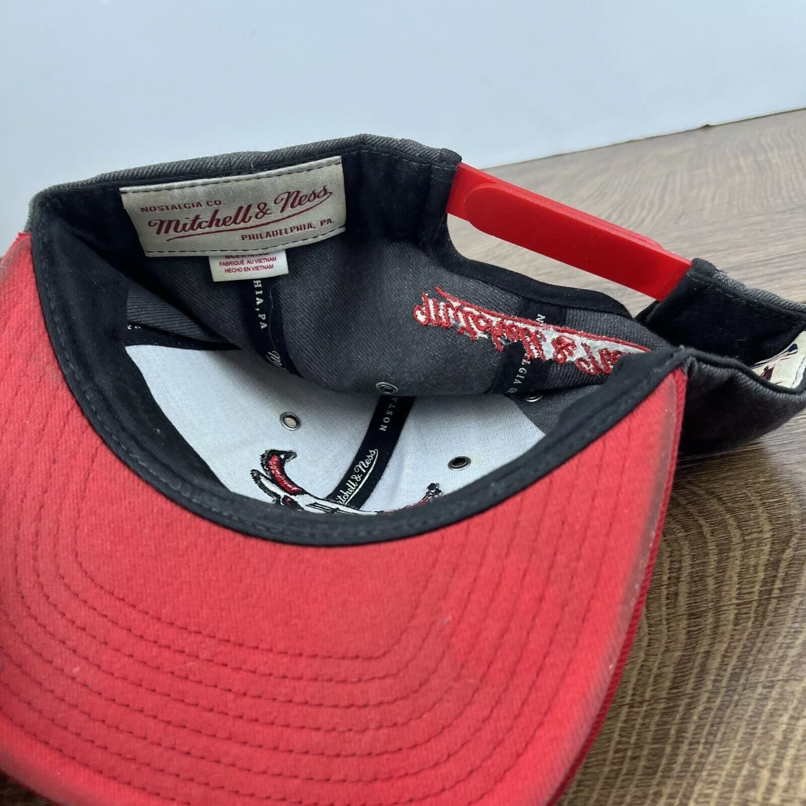 Mitchell & Ness Hats Chicago Bulls Snapback Hat Mitchell & Ness Gray Adjustable H