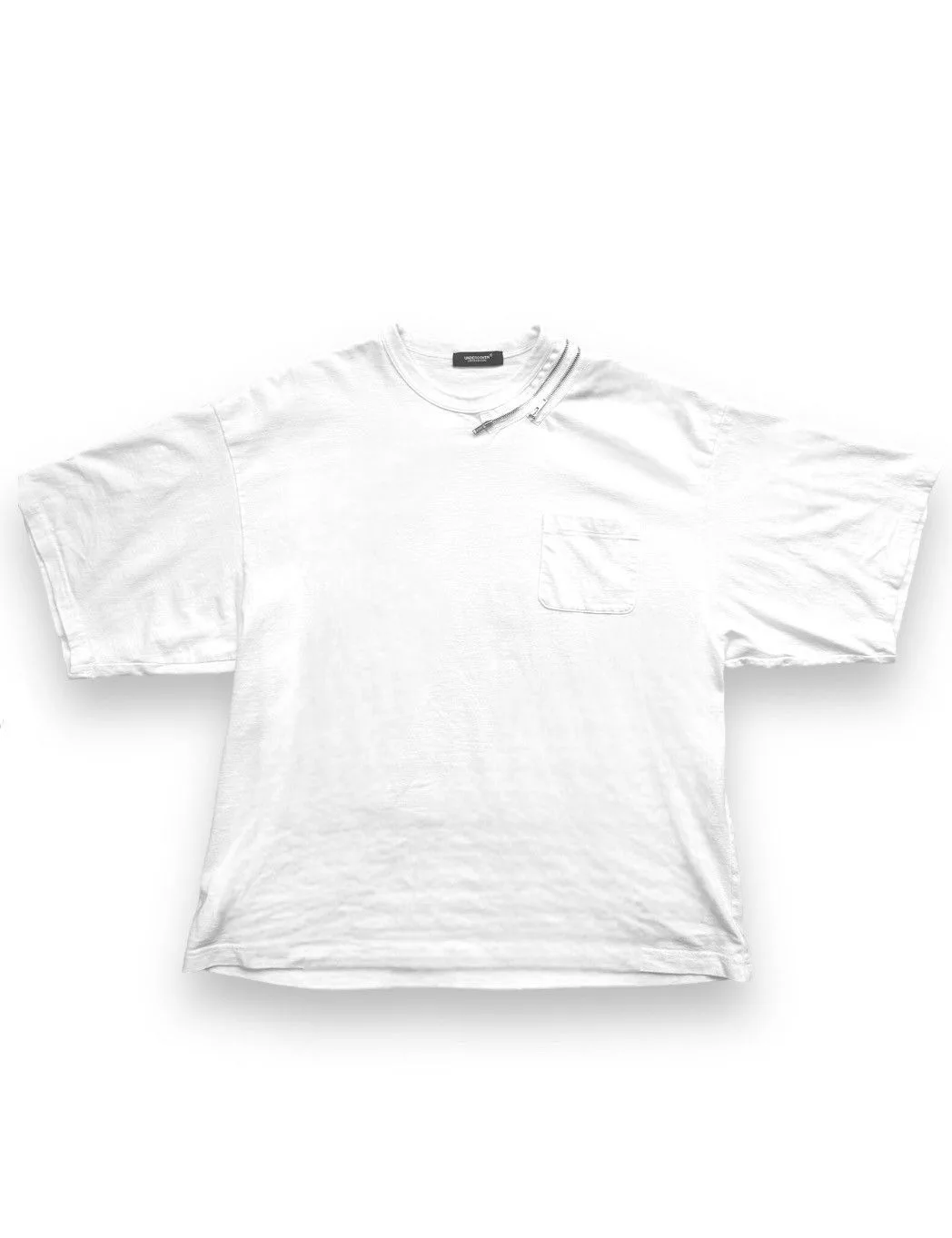 Jun Takahashi Short Sleeve T Shirts Jun Takahashi × Undercover Undercover Zipper-Detail Cotton T-shirt White