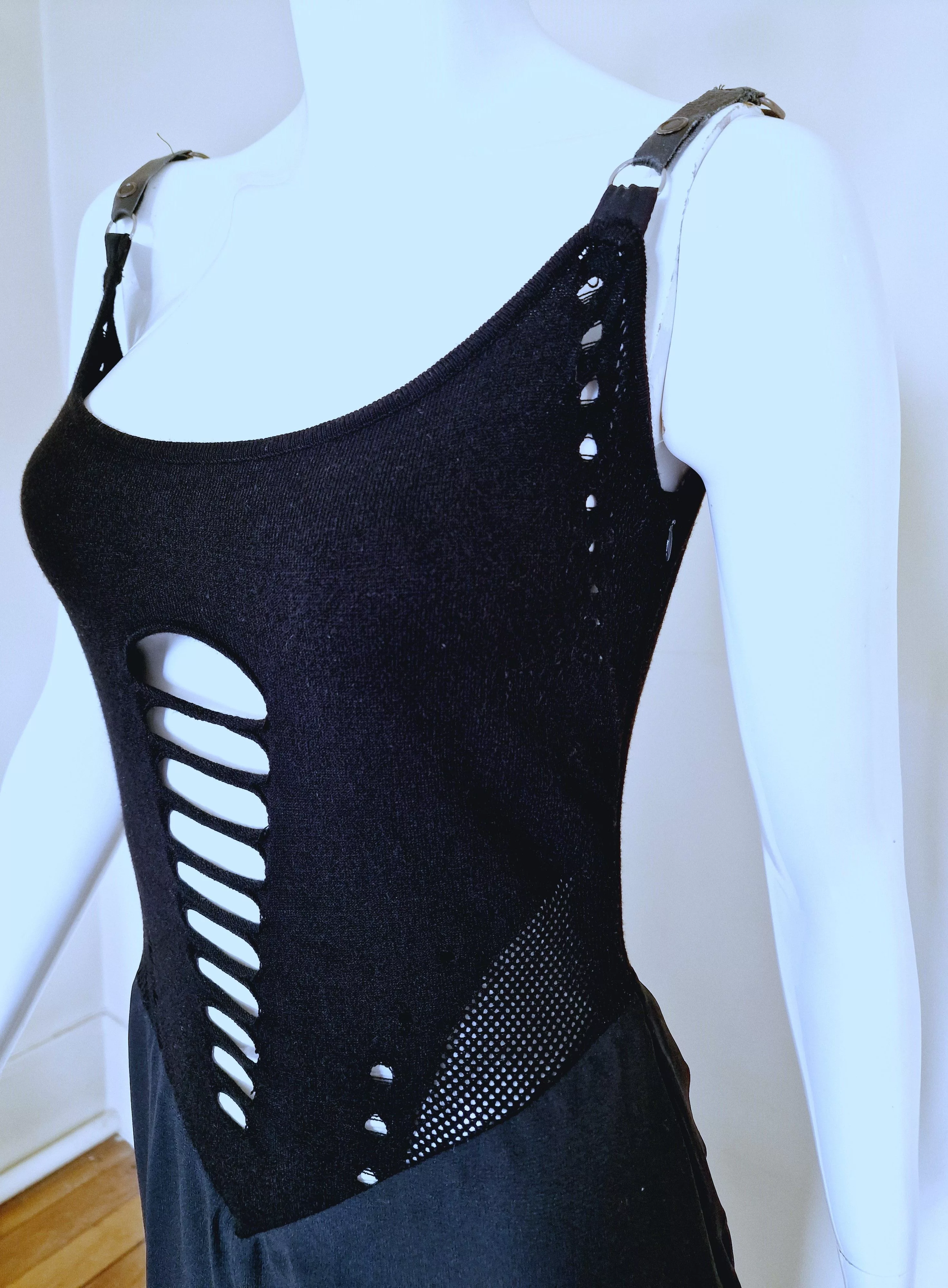 Versace Maxi Dresses Gianni Versace Cutout Cut Out Net Bondage Medium LargeDress Black