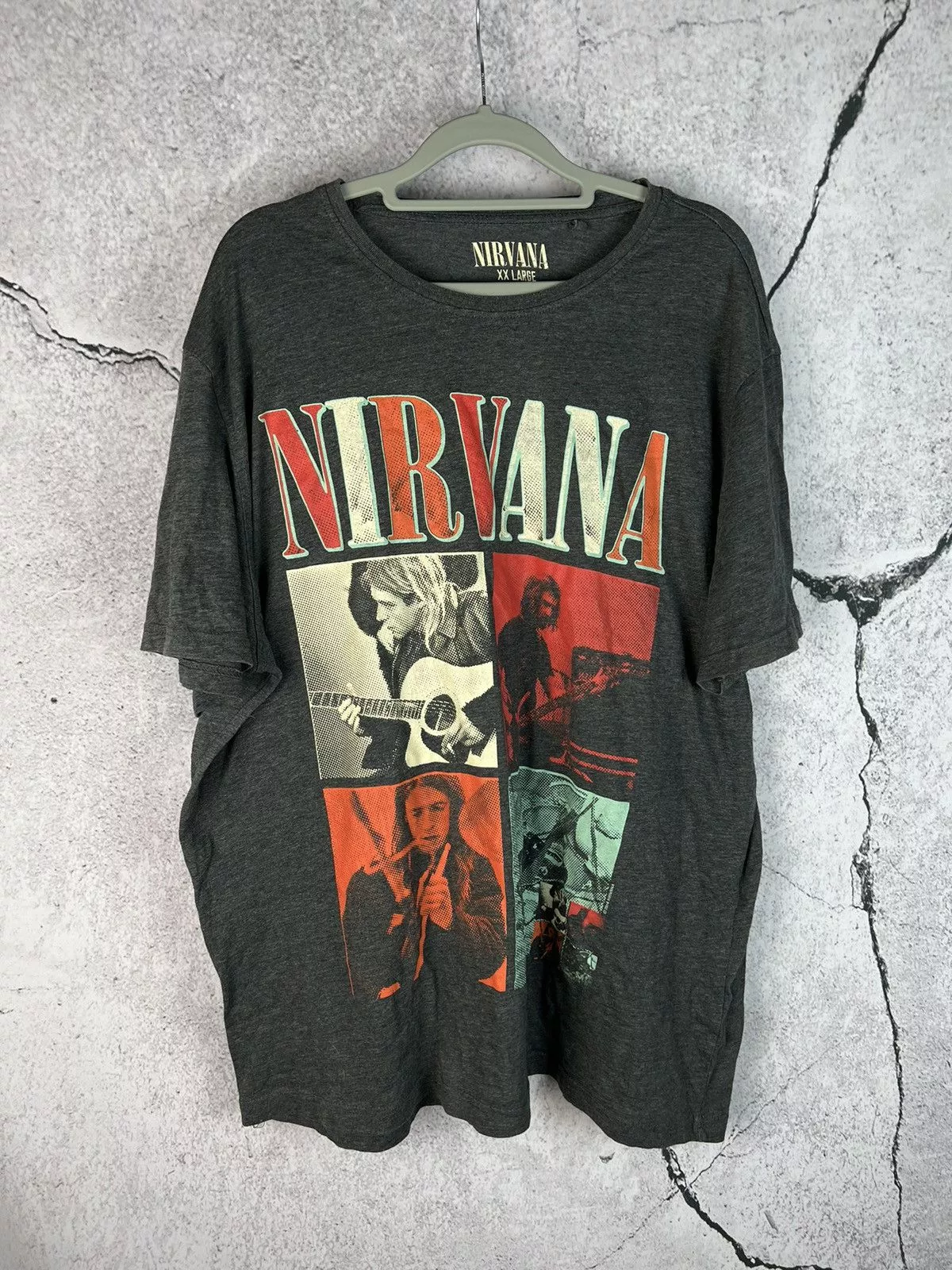 Nirvana Short Sleeve T Shirts Nirvana × Vintage Nirvana vintage band tshirt Gray