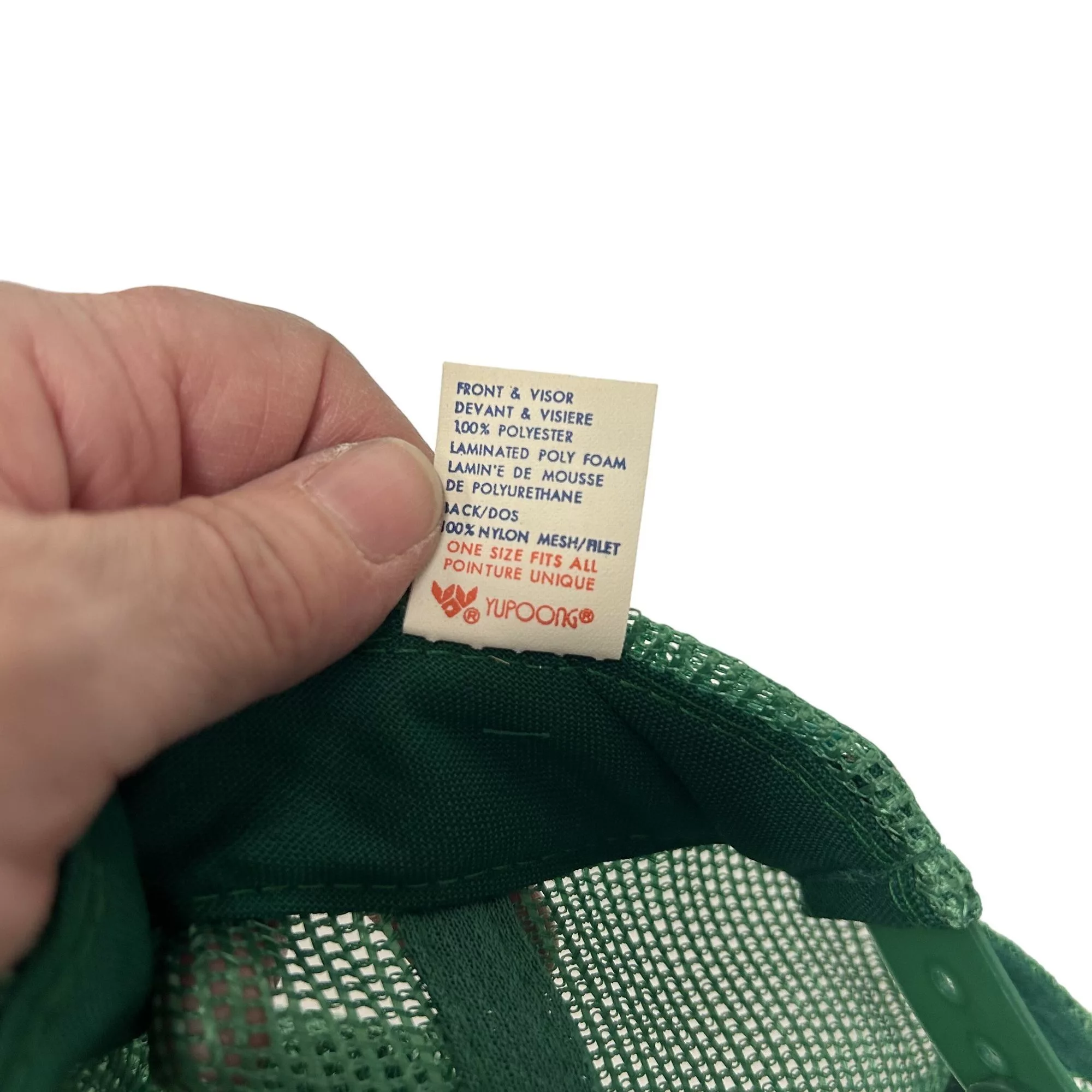 Other Hats Other NOS New Vtg 80’s Yupoong Green Mesh TRUCKER Hat QC Inspectio