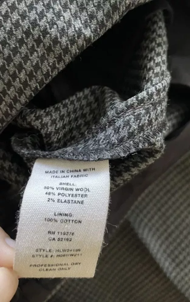Helmut Lang Pants Helmut Lang Houndstooth Print Wool Trousers Gray