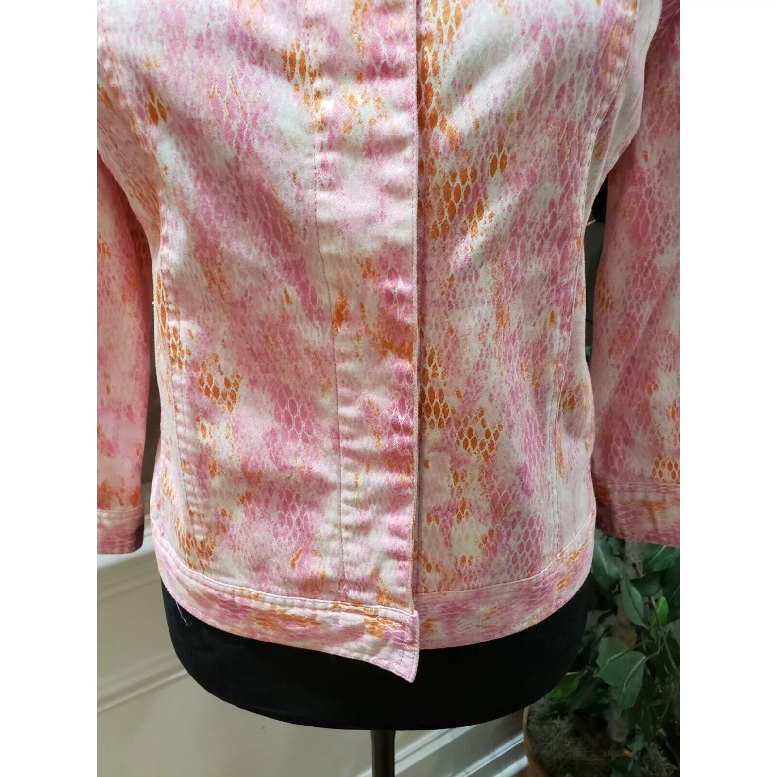 Other Jackets Other Lara Lane Snake Cotton Long Sleeve Snap Front Jacket Size 8 Pink