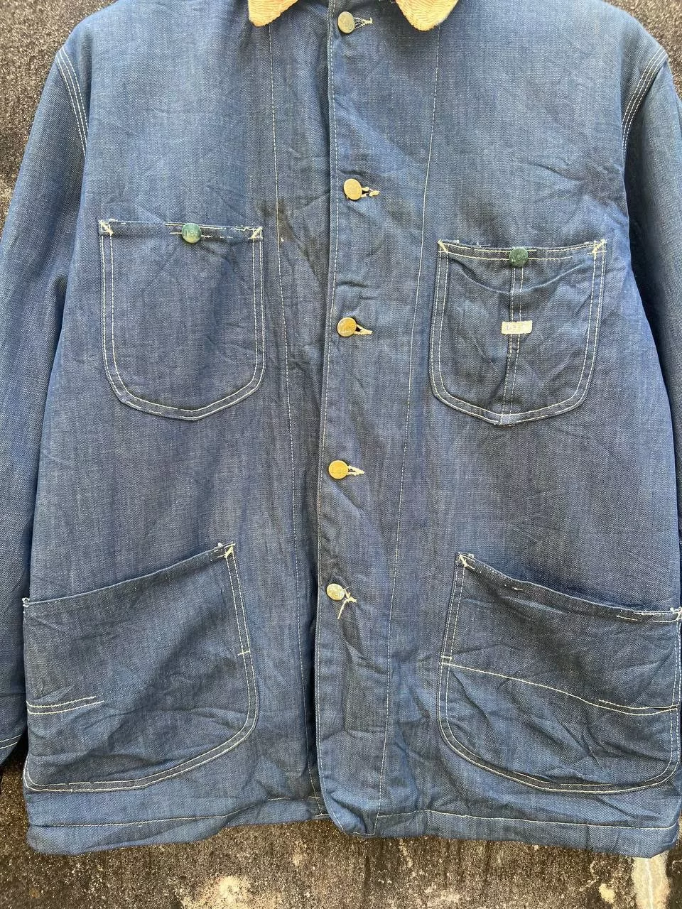 Lee Denim Jackets 1950s Lee Union Made Blanket Denim Sanforized Chore jacket Blue Vintage