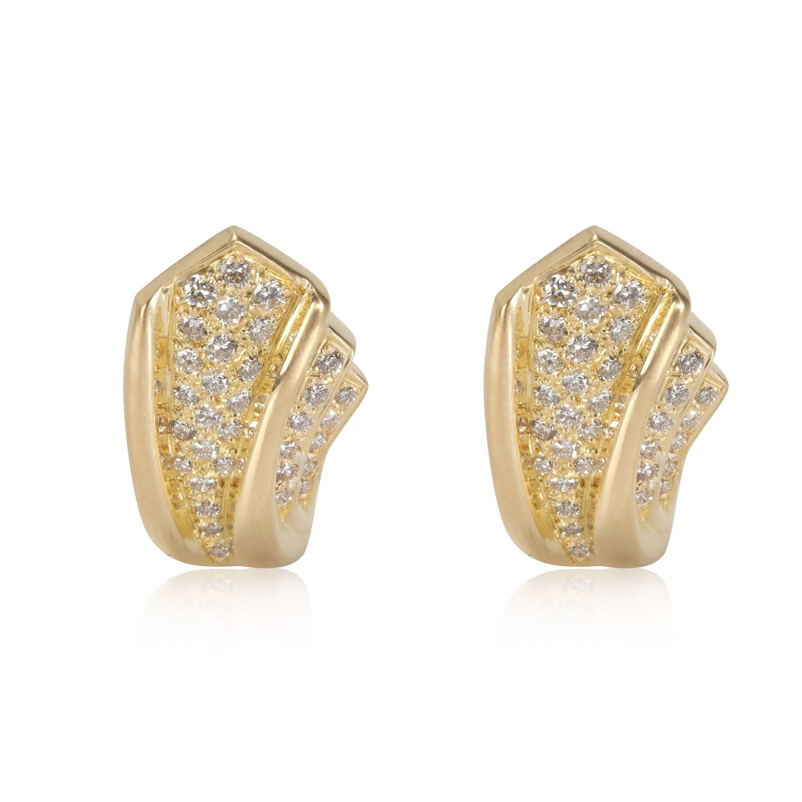 Other Rings Other "J Cape" Clip-On Diamond Earrings in 18K Yellow Gold 1.20 CTW