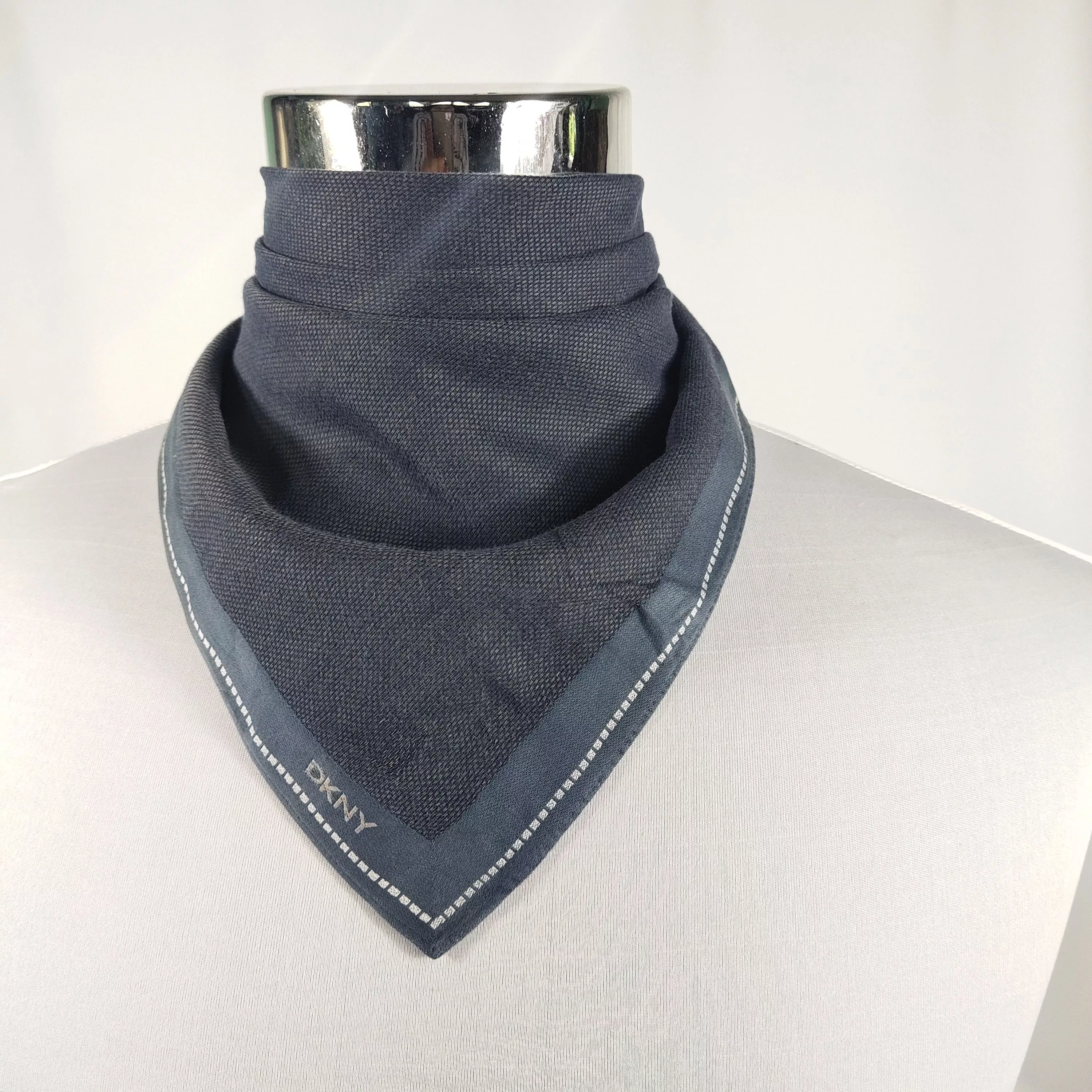 DKNY Ties Pocketsquares DKNY × Vintage DKNY Handkerchief / Bandana / Neckerchief FZ281 Black