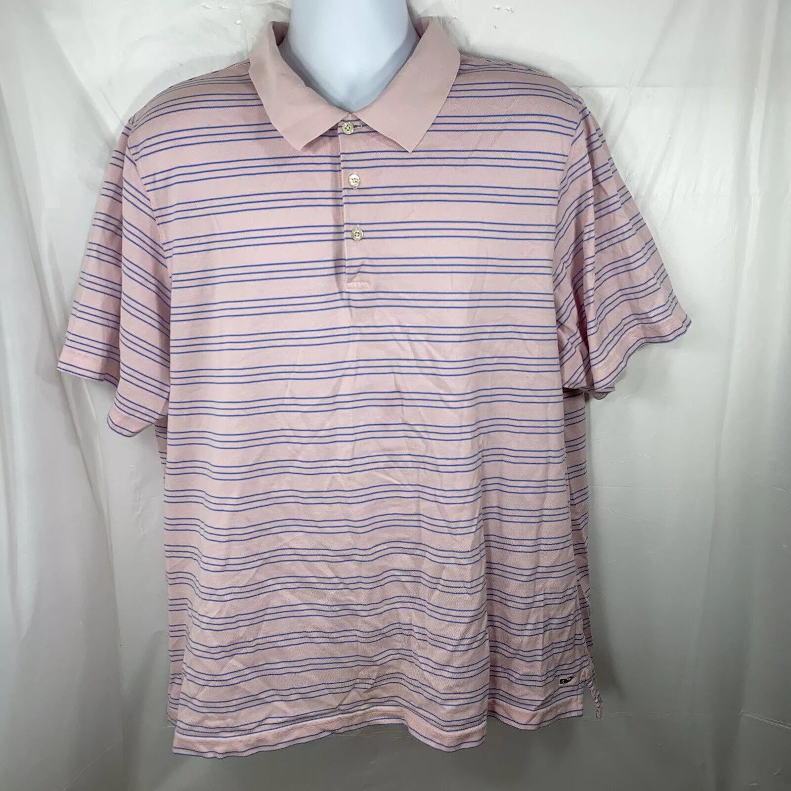 Vineyard Vines Polos Vineyard Vines Pink & Blue Striped Short Sleeve Polo Whale