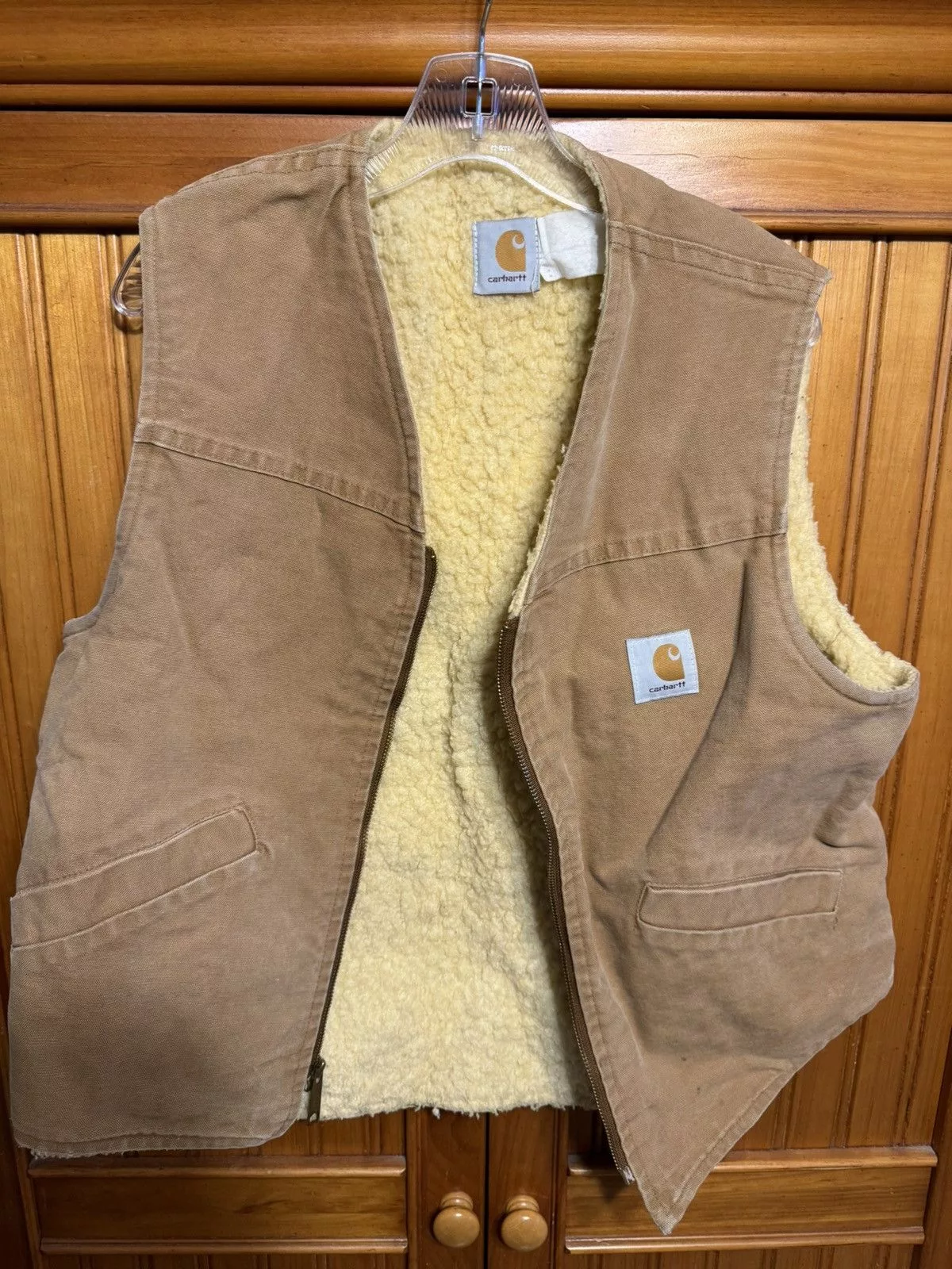 Carhartt Vests Carhartt vest fur inside tan size large Brown