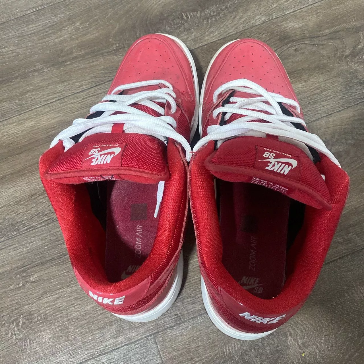 Nike Low Top Sneakers Nike Red patent leather dunks