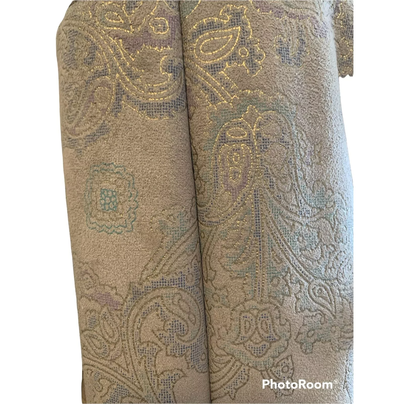 Other Coats Other Dennis Basso Large Coat Tan Patterned Hook Loop Closure NWOT Brown