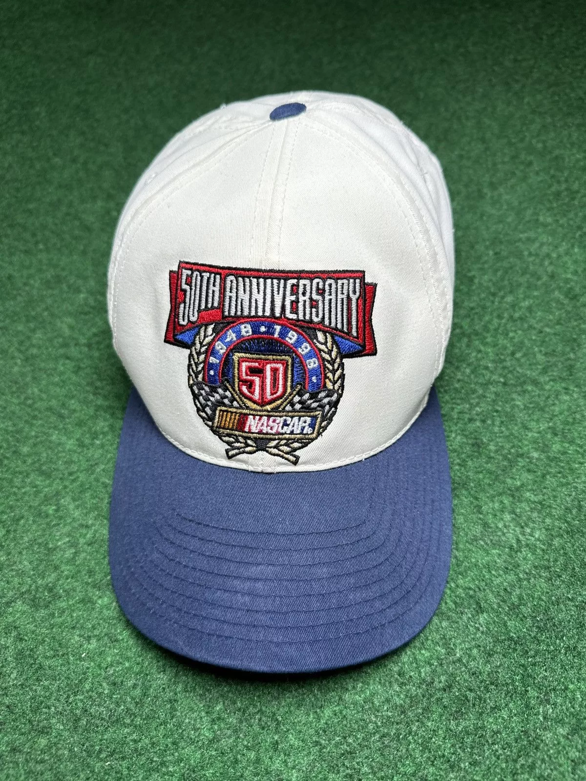 NASCAR Hats NASCAR × Vintage Vintage 90s Nascar 50th Anniversary 1998 Earnhardt Snapback White Streetwear