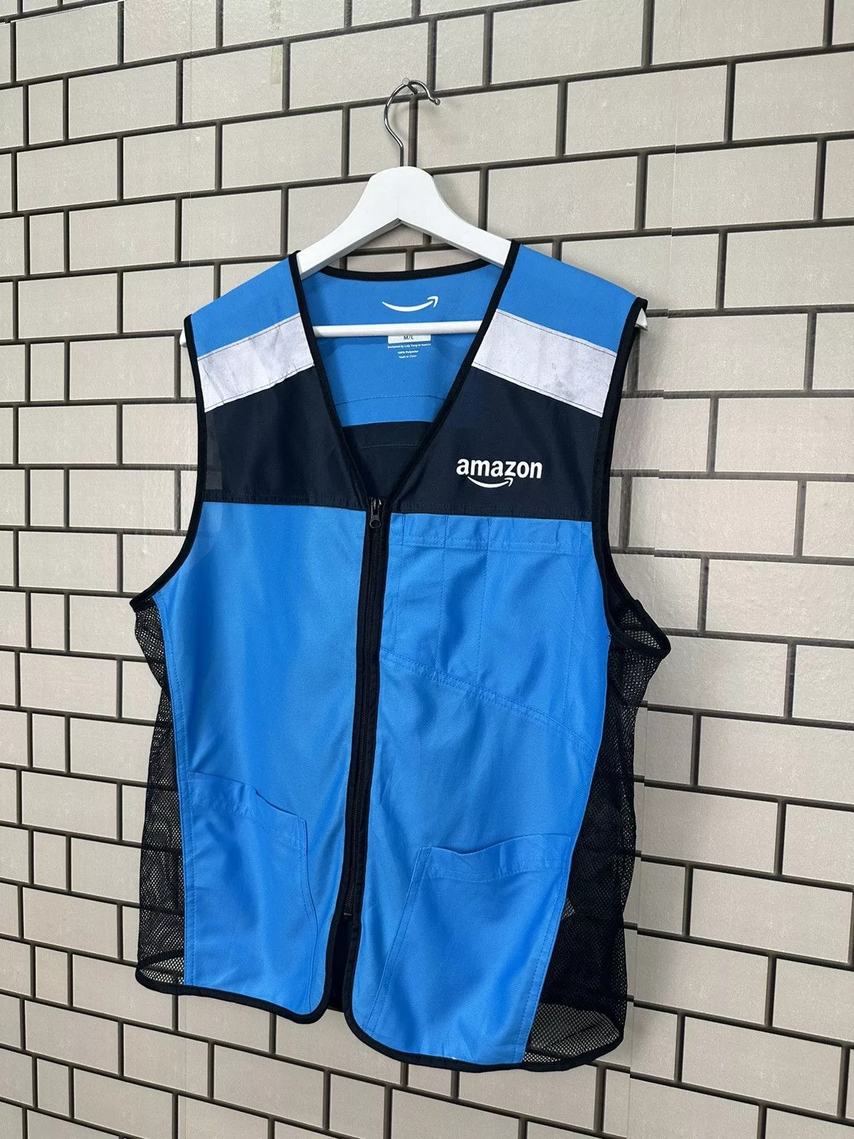 Other Vests Other Amazon Employee Delivery Driver Reflective Work Vest M/L Blue