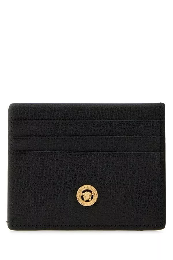 Versace Wallets Versace Black Leather Medusa Biggie Card Holder Multi