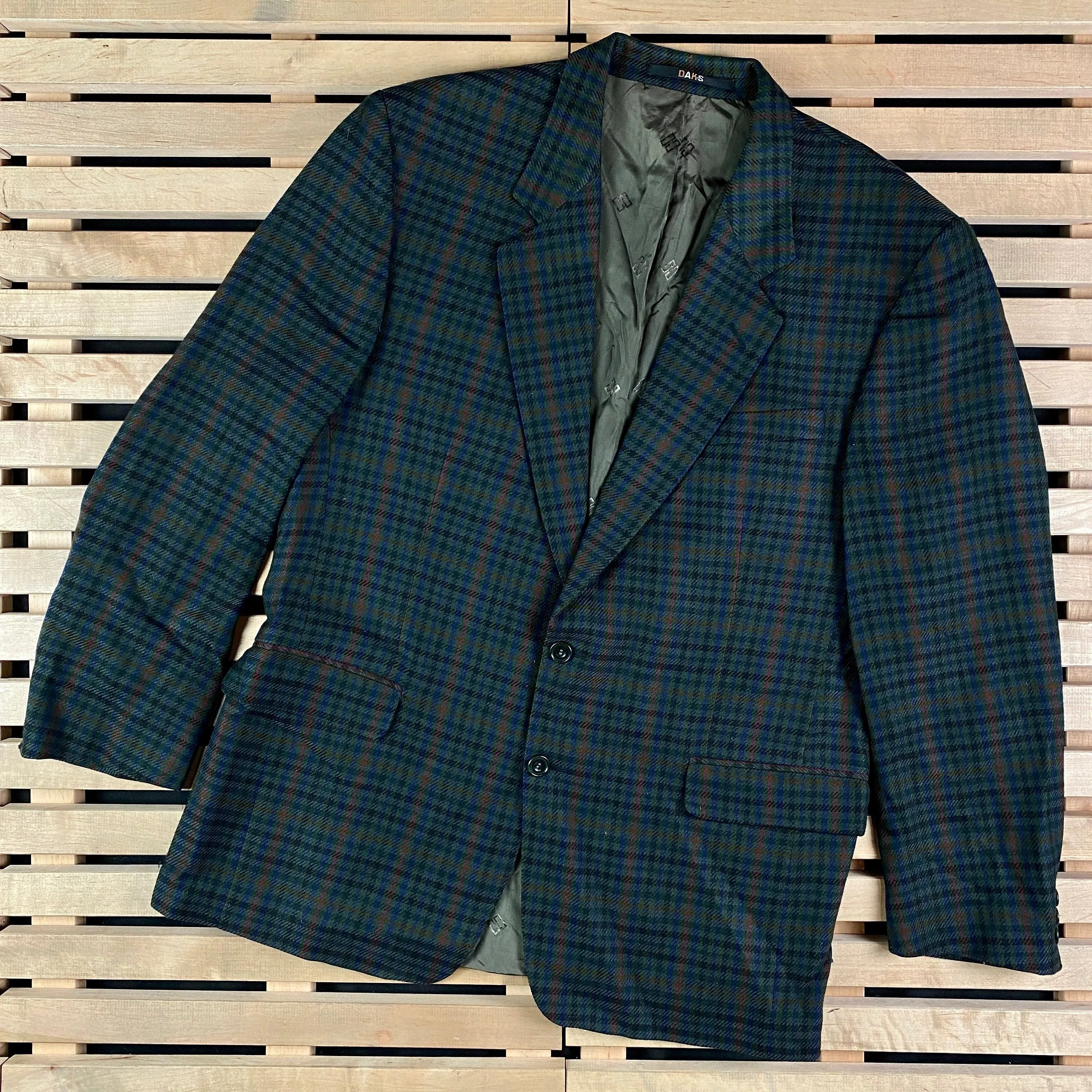 DAKS Blazers Mens Daks Vintage Jacket Size XL Green Luxury