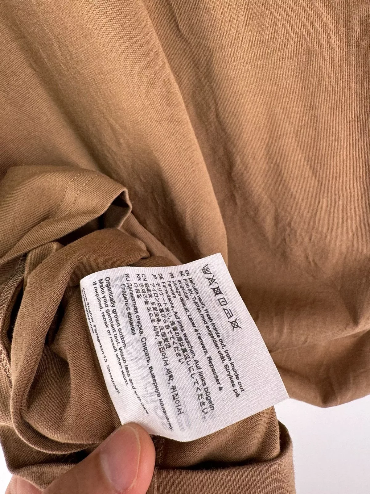 Acne Studios Long Sleeve T Shirts Acne Studios Brown Layered Diamonds Long-sleeve Tee