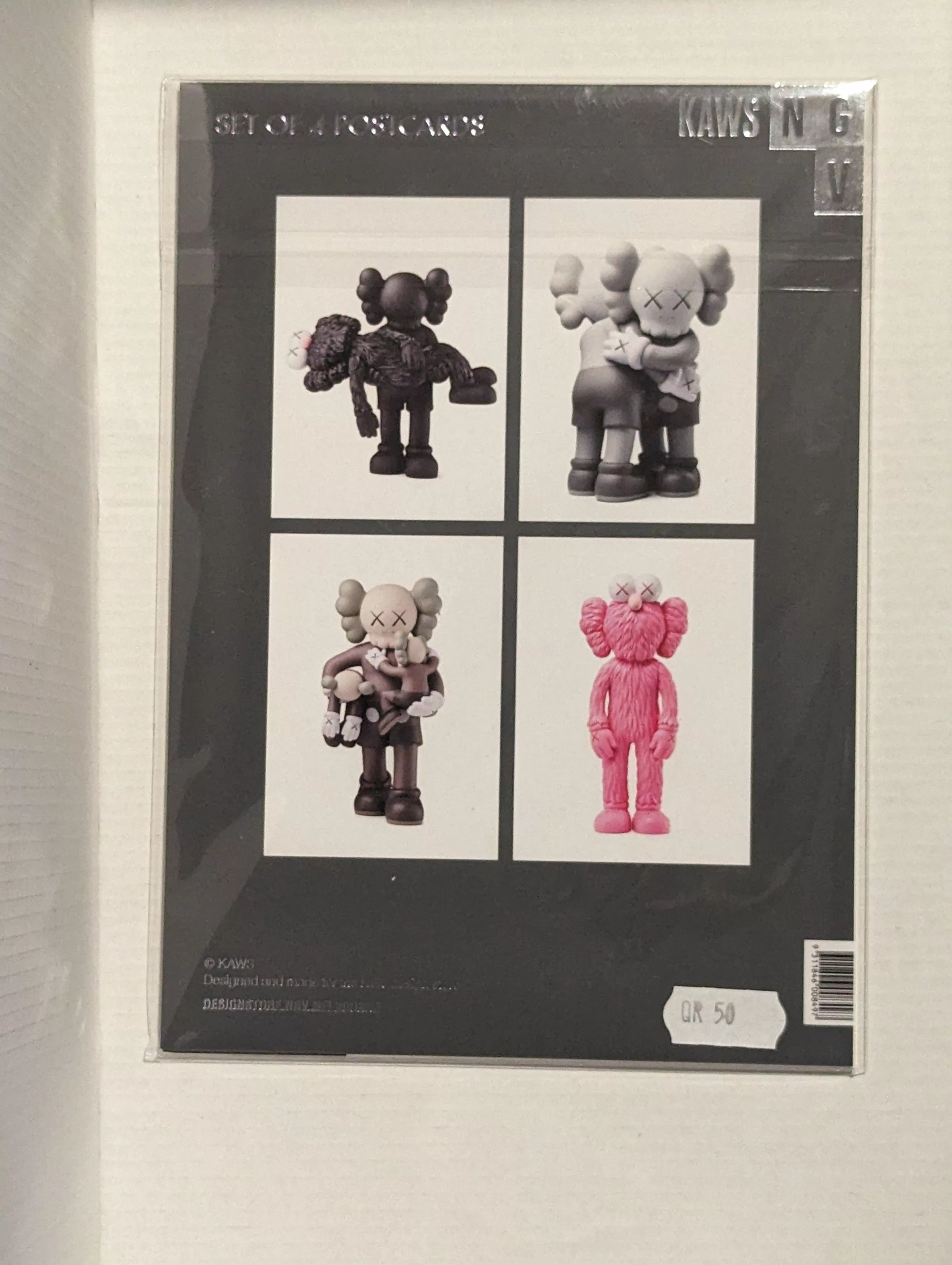Kaws Miscellaneous KAWS x NGV SET OF 4 POSTCARDS Black