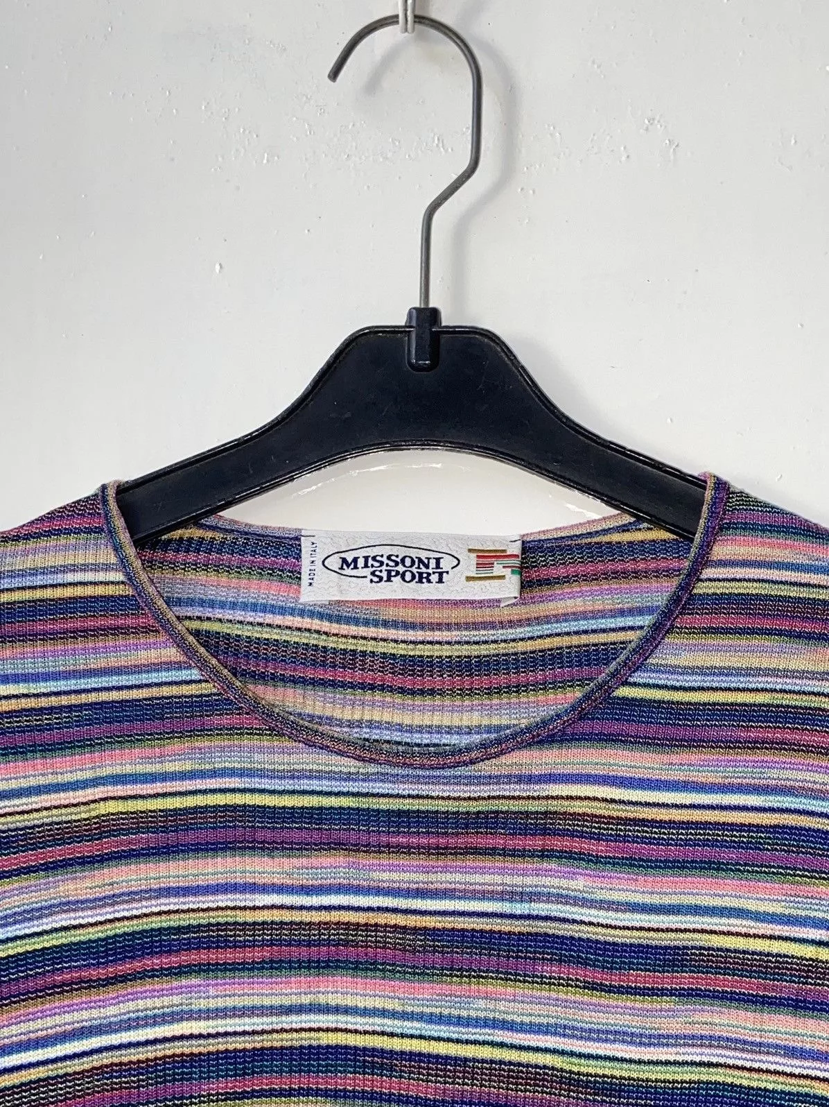 Missoni Short Sleeve T Shirts MISSONI SPORT Striped T-shirt Pink