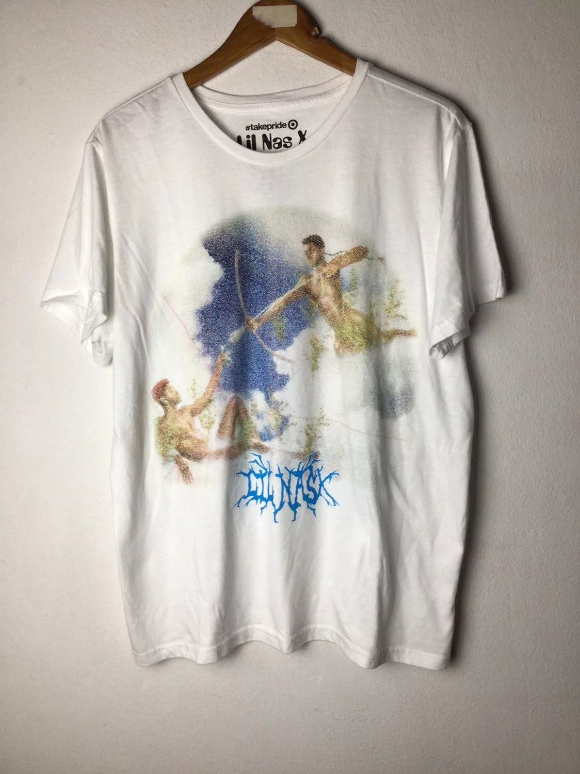 Rap Tees Short Sleeve T Shirts Rap Tees Lil nas X White