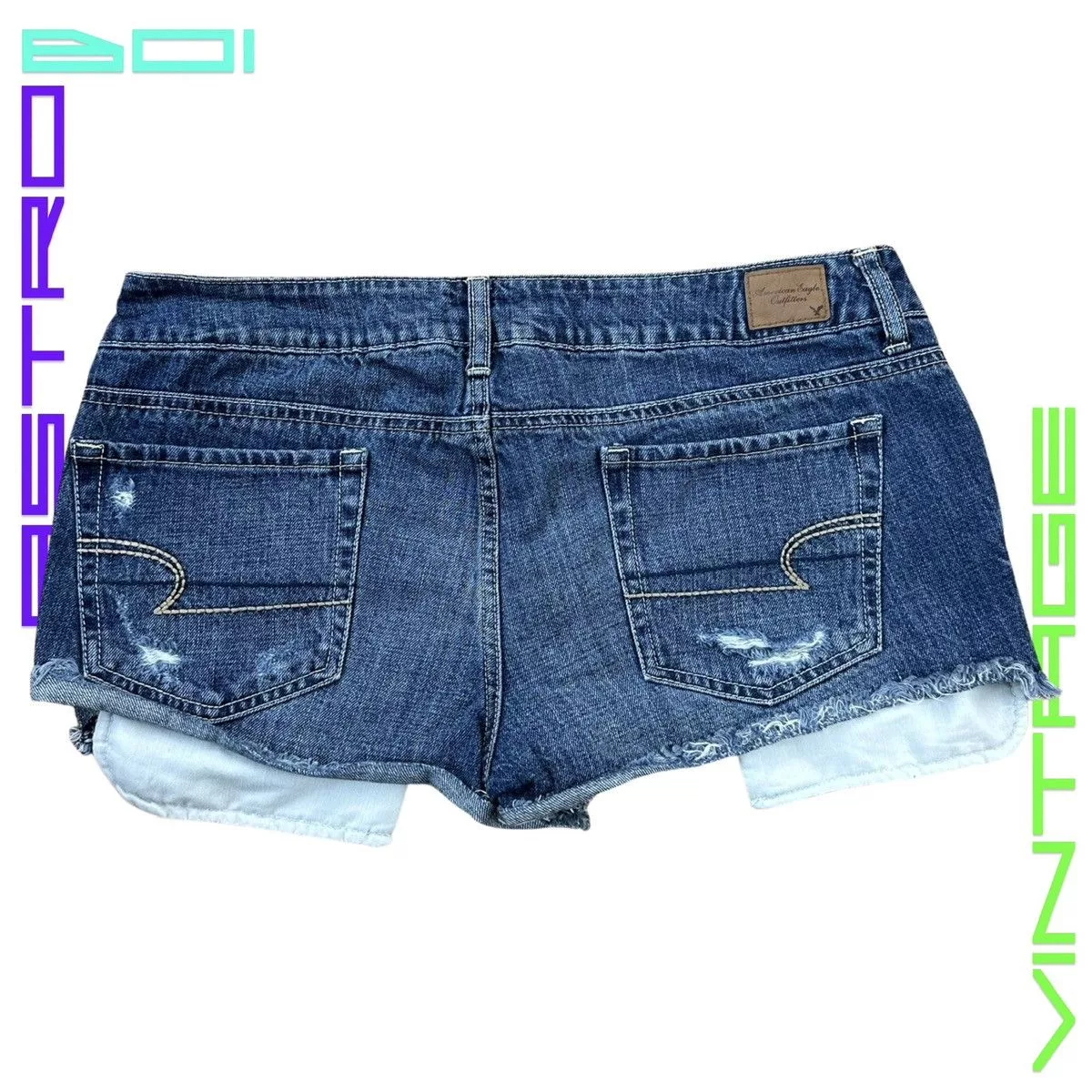 American Eagle Outfitters Shorts American Eagle Outfitters AMERICAN EAGLE SEQUIN BLUE DENIM MINI SHORTS_ 34"
