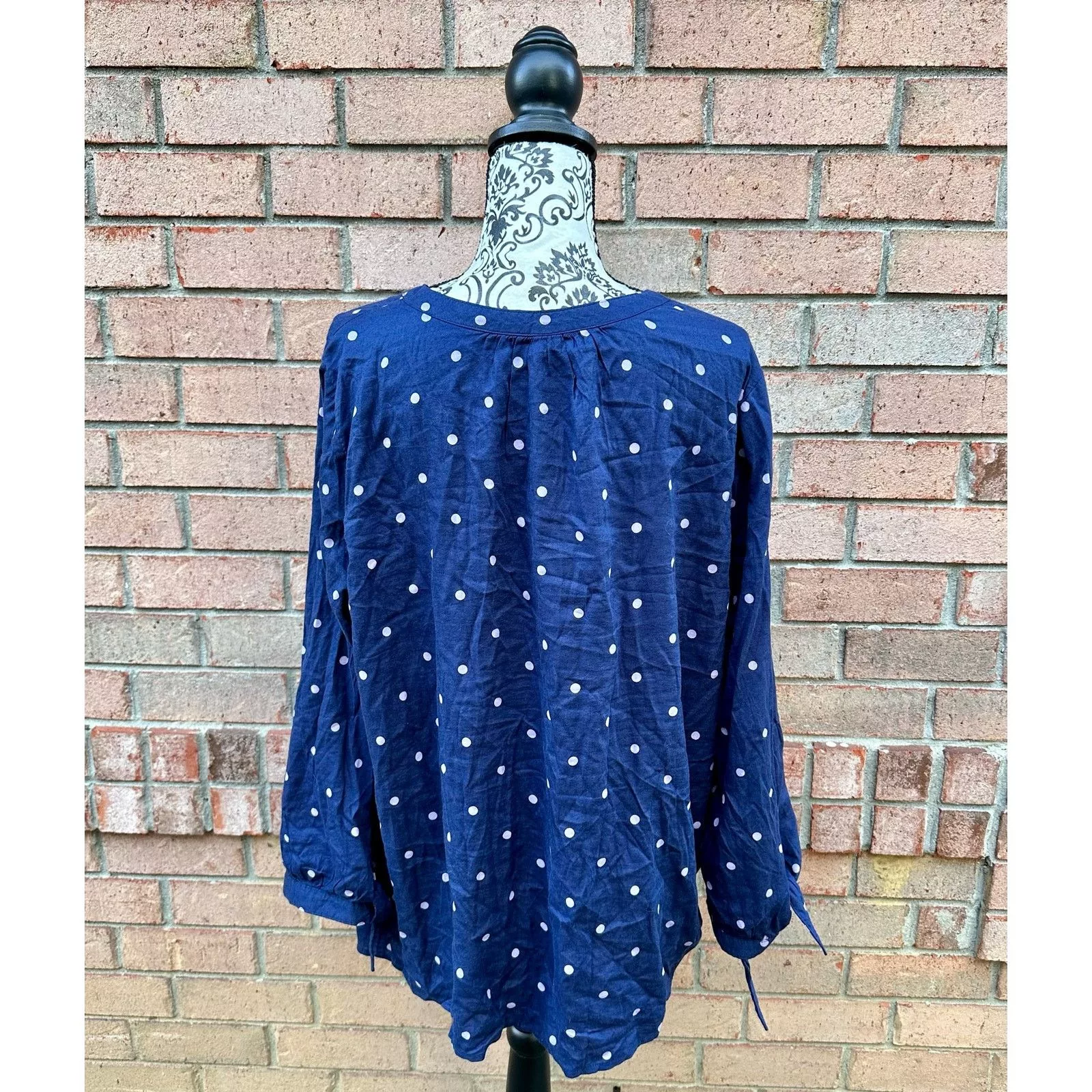 Old Navy Blouses EUC Old Navy Polka Dot Tunic Top Size 2X Blue