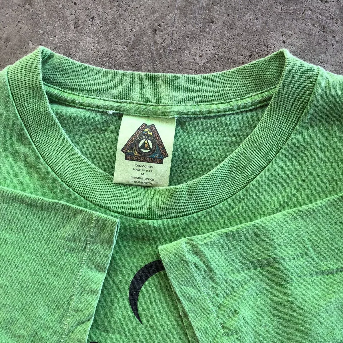 Generra Short Sleeve T Shirts Generra HYPERCOLOUR Big Spellout Printed T-Shirt Green Vintage