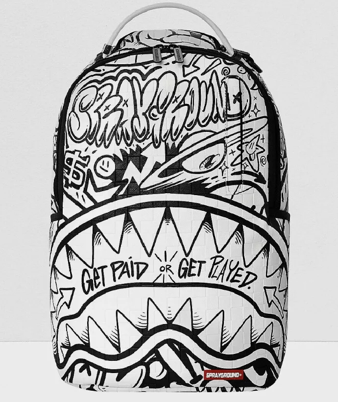 Sprayground Bags Luggage Sprayground Doodle Black & White Backpack 20 L Streetwear