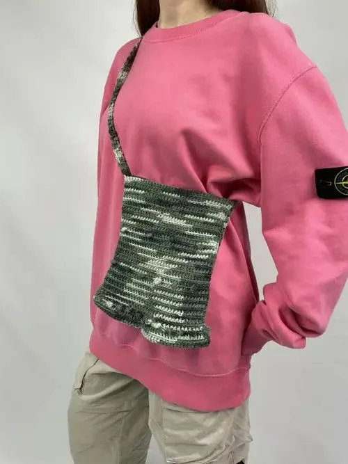 Handmade Bags Luggage Handmade Knit Crochet Bag Avant Garde Vintage Style Multi Streetwear