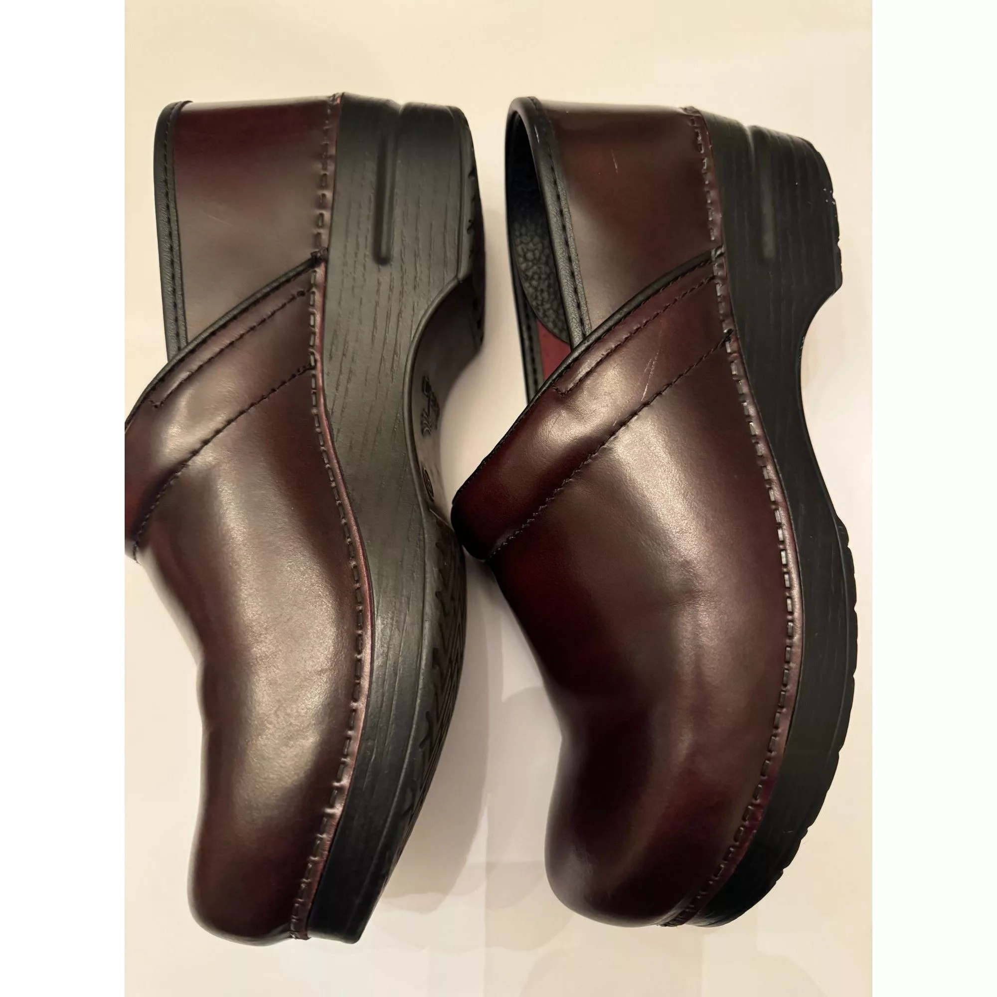 Dansko Mules Dansko Professional Burgundy Leather Clogs Size 41 Worn twi Red