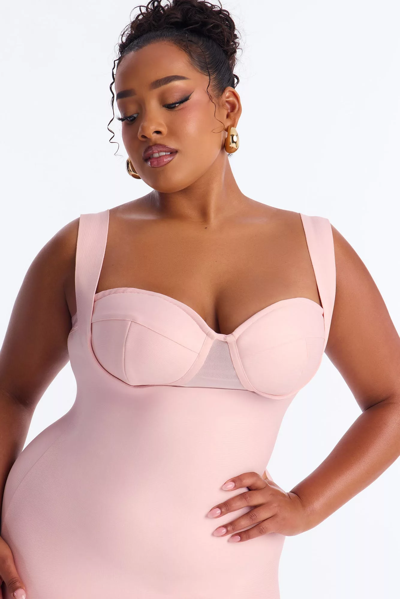 Loss For Words Bandage Gown - Pink/combo