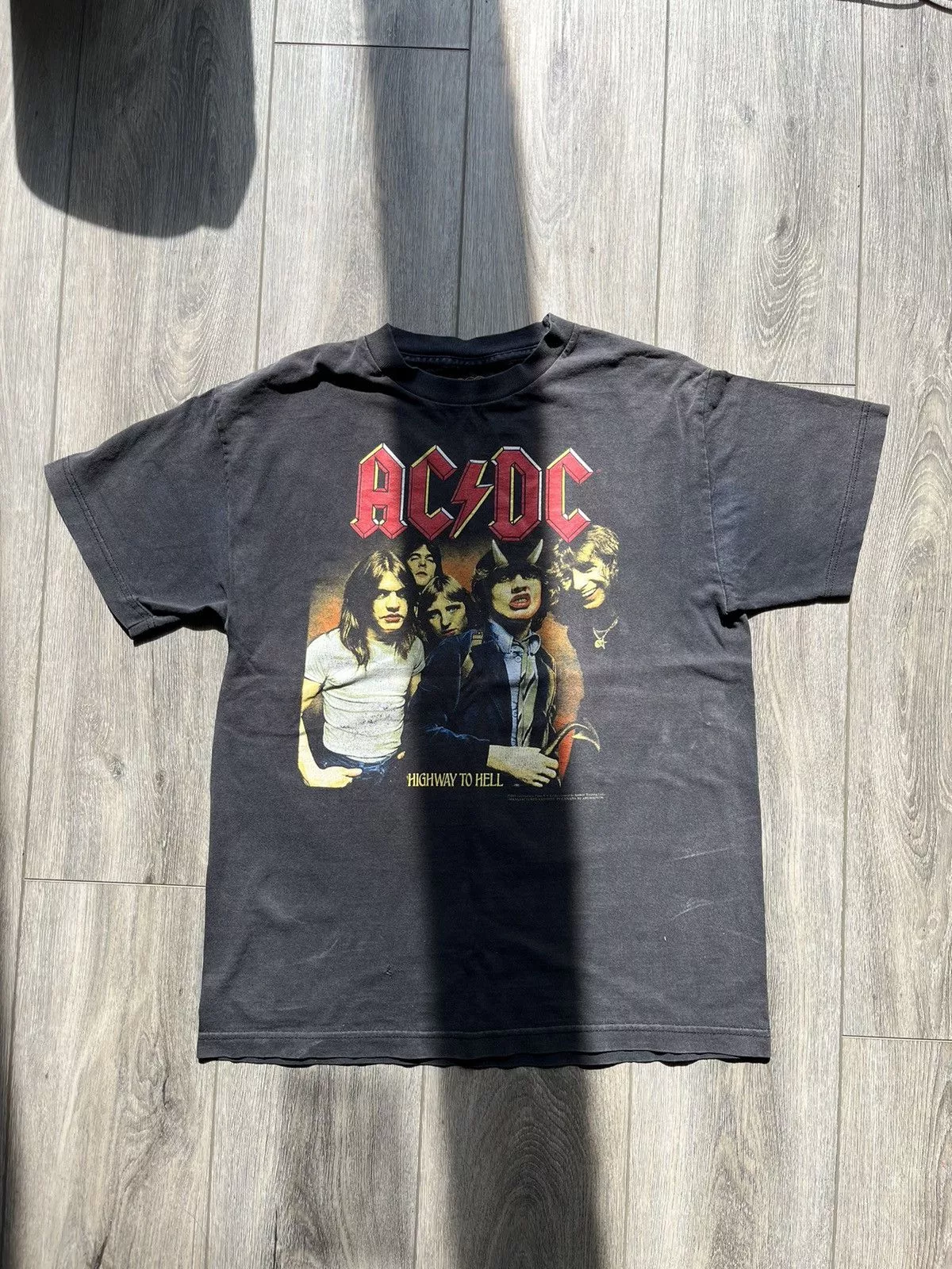 AC/DC Short Sleeve T Shirts AC/DC × Vintage 2003 AC/DC T-shirt Gray