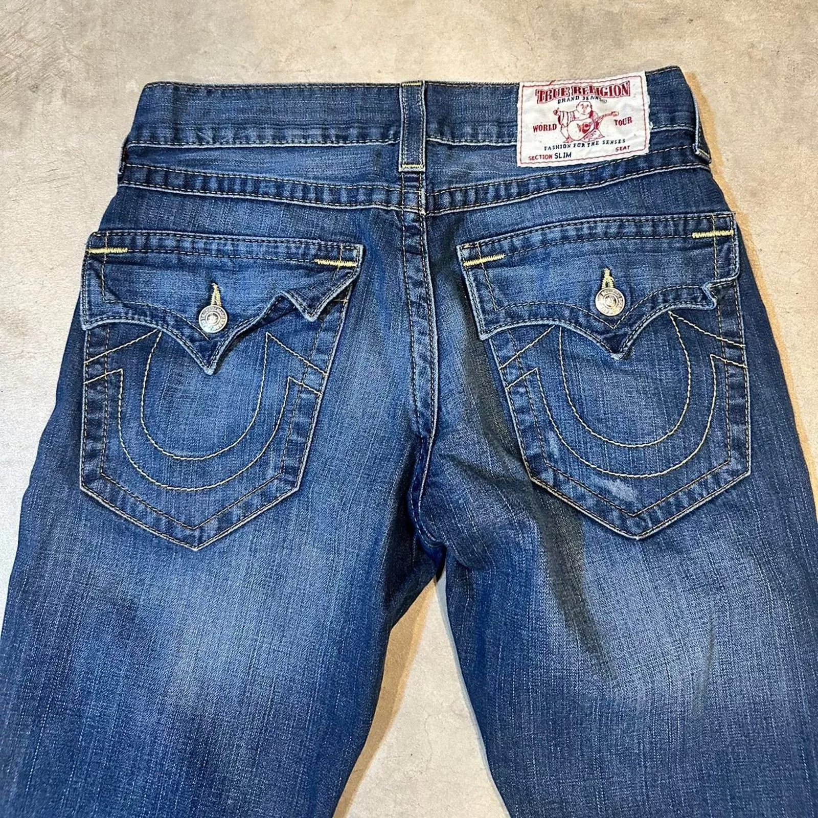 Y2K True Religion Denim Blue Slim Jeans Size 31x32