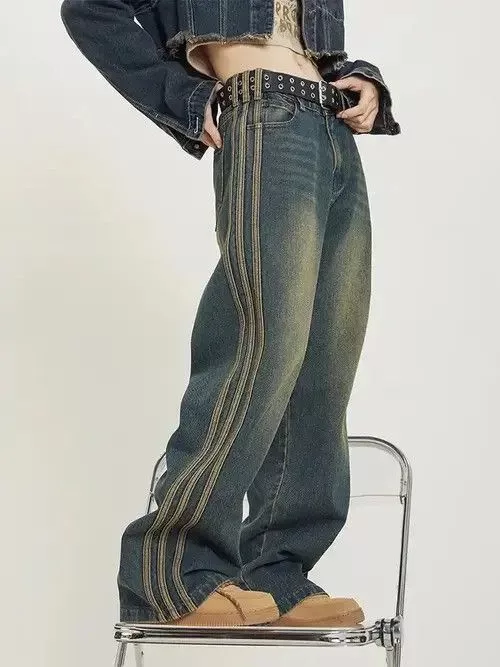 Jean Jeans Y2K Blue Jeans Baggy Denim Black