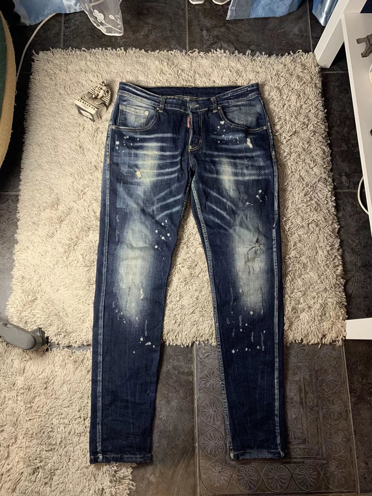 Dsquared2 Denim Dsquared2 × Vintage Dsquared2 distressed denim pants Blue Streetwear