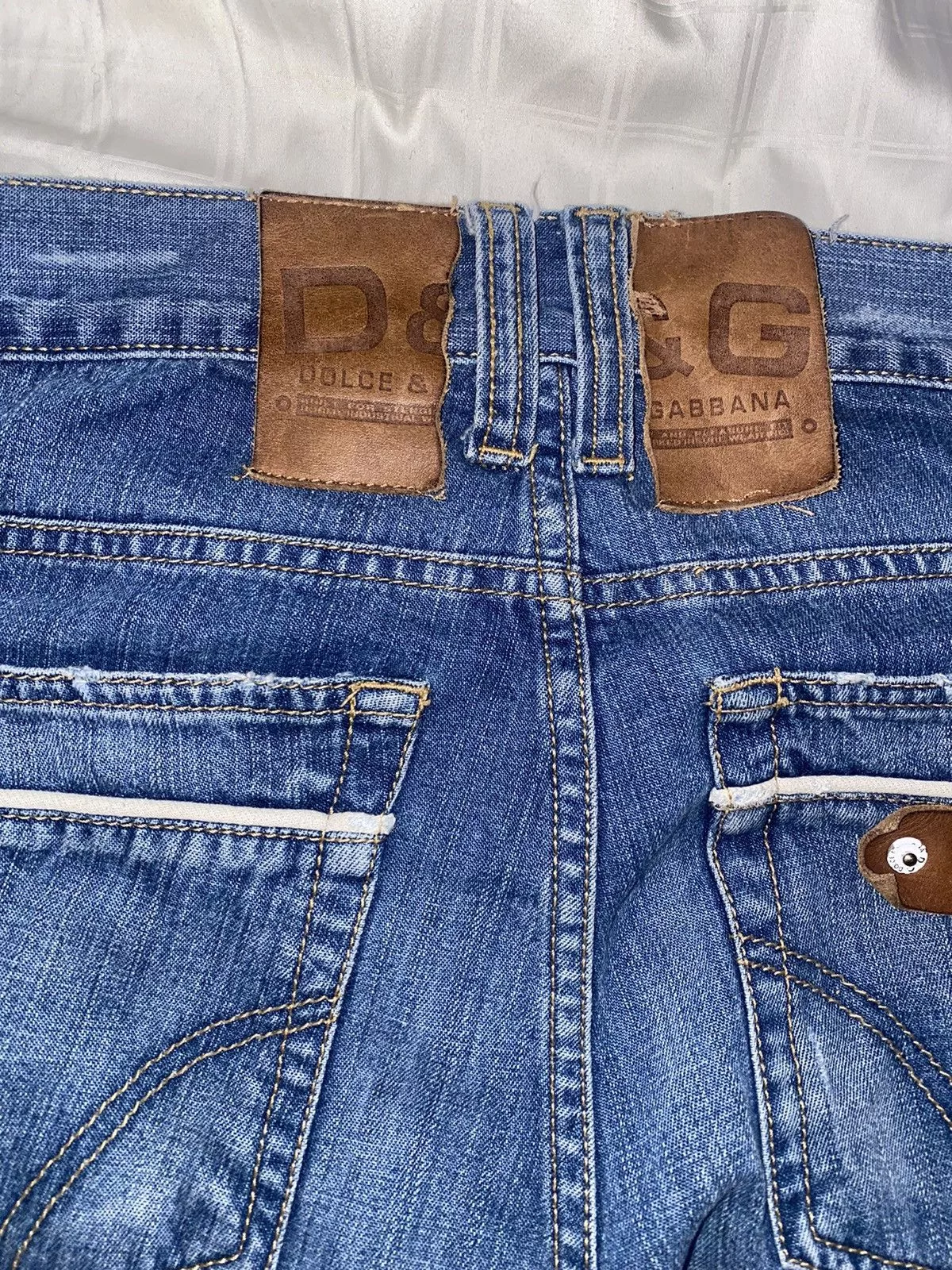 Dolce & Gabbana Denim Dolce & Gabbana distressed printed jeans Blue
